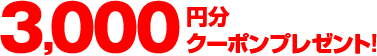 3,000円分クーポンプレゼント